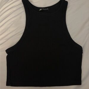 Zara Black Ribbed Tank Top